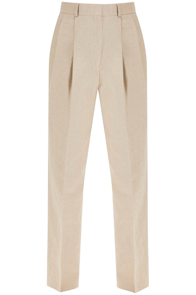 tailored linen blend trousers for men 243 WRB847 FB0196 SAND