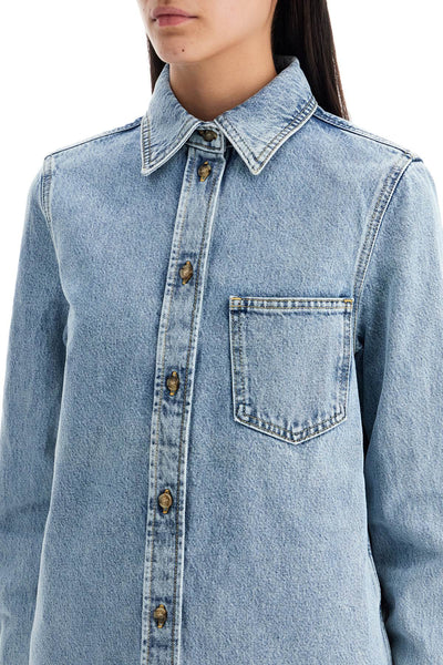 denim overshirt with pocket detail 243 WRT0330 FB0045 COOL BLUE