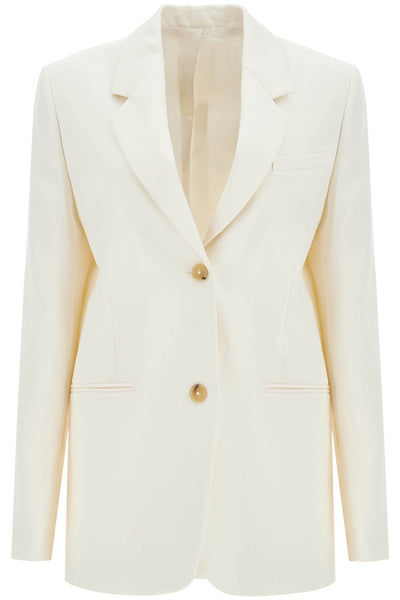 single-breasted canvas blazer 243 WRZ869 FB0065 OFF WHITE