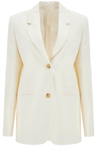 single-breasted canvas blazer 243 WRZ869 FB0065 OFF WHITE