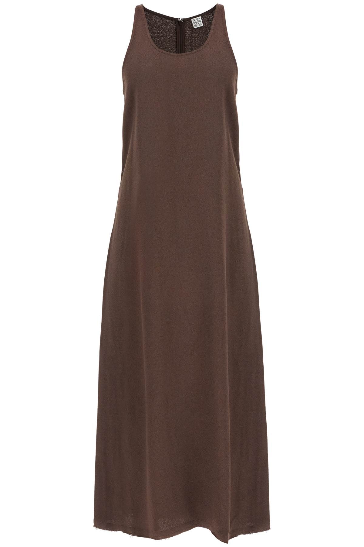 maxi crepe sablé dress 244 WRD4142 FB0240 CHOCOLATE