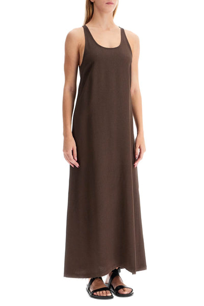 maxi crepe sablé dress 244 WRD4142 FB0240 CHOCOLATE