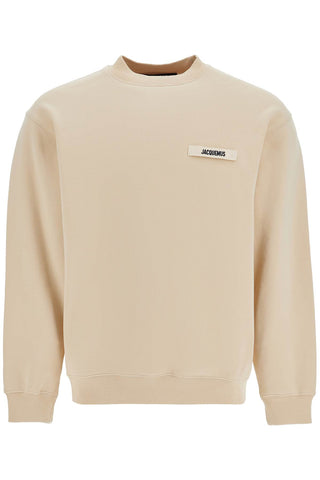 'round neck sweatshirt with gros grain 245JS206 2036 BEIGE