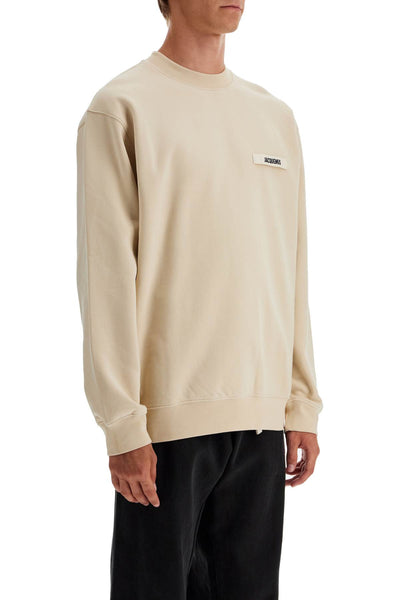 'round neck sweatshirt with gros grain 245JS206 2036 BEIGE