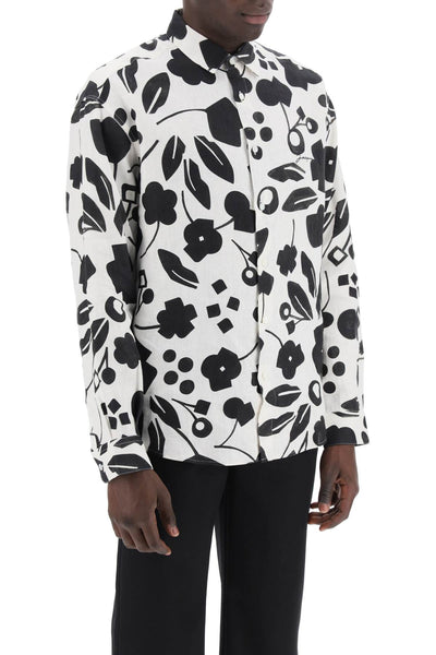 floreale

linen shirt with 245SH001 1050 PT BLACK WHITE CUBIC FLOW