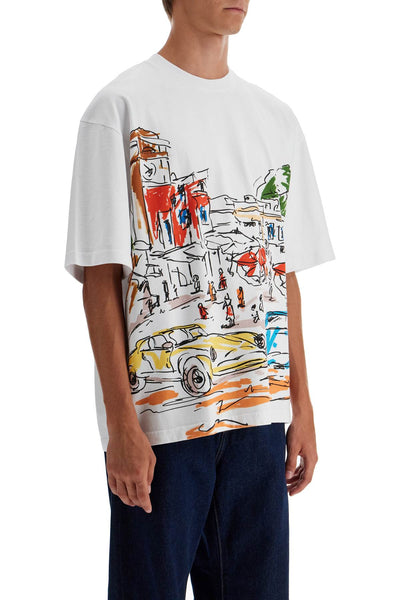 le t-shirt largo mc 246JS272 2102 PRINT CAPRI CARS WHITE