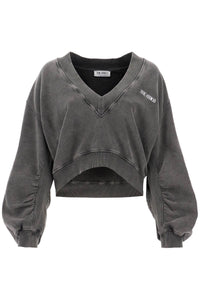 "oversized v-neck sweatshirt 247WCF10JF03 FADED BLACK