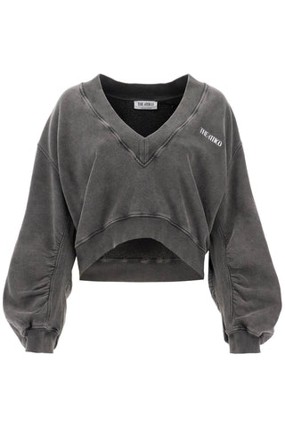 "oversized v-neck sweatshirt 247WCF10JF03 FADED BLACK