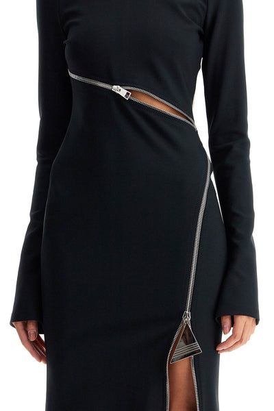 twisted zip midi dress with 248WCM158E100 BLACK