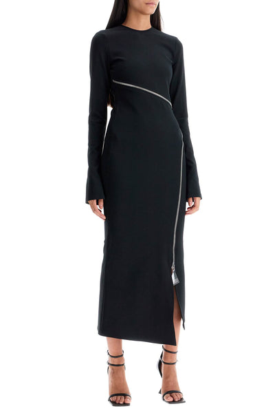 twisted zip midi dress with 248WCM158E100 BLACK