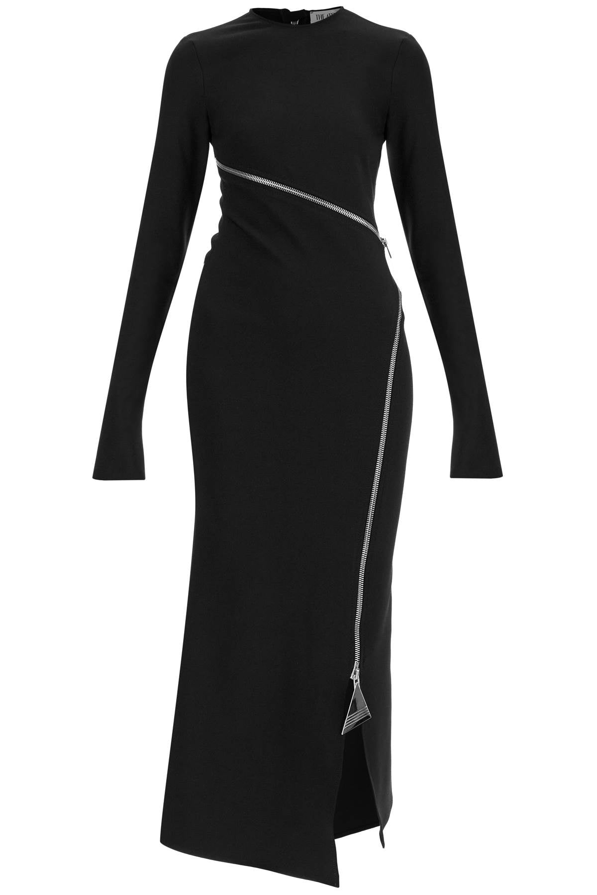 twisted zip midi dress with 248WCM158E100 BLACK