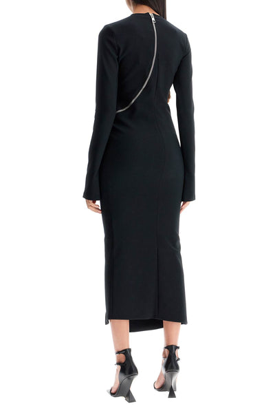 twisted zip midi dress with 248WCM158E100 BLACK