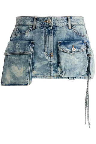 denim fay mini skirt 248WCS136D090 BLUE BLEACH BLEACHED