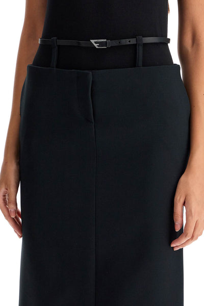 midi skirt with thin belt 248WCS225E100 BLACK