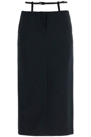 midi skirt with thin belt 248WCS225E100 BLACK