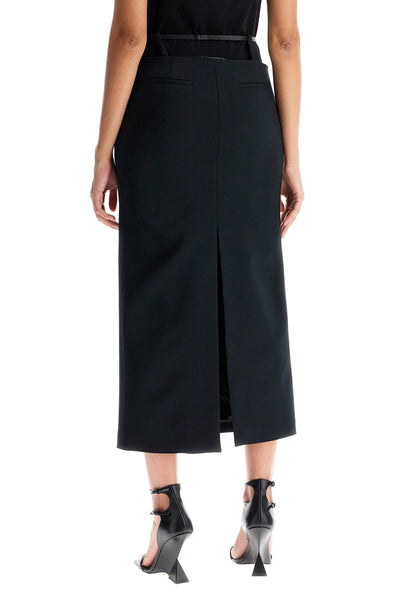 midi skirt with thin belt 248WCS225E100 BLACK