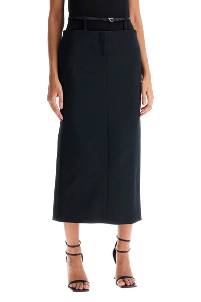 midi skirt with thin belt 248WCS225E100 BLACK