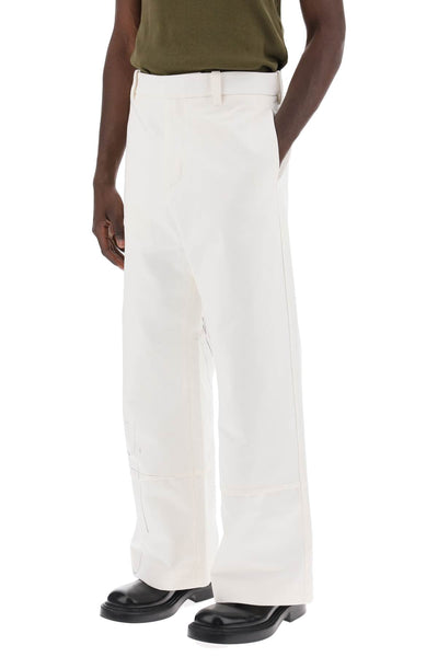 wide-legged scribble pants 24E28OAU25 COT00982 OFF WHITE