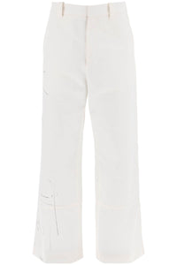 wide-legged scribble pants 24E28OAU25 COT00982 OFF WHITE