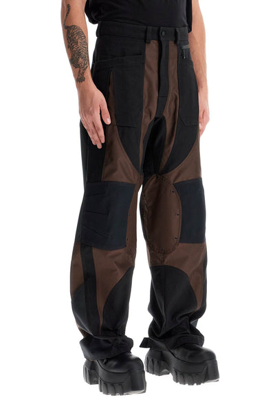 patchwork cargo pants with 24F1PA04572001 BLACK DARK CHOCOLATE