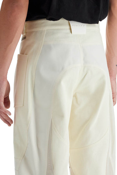 MUGLER patchwork cargo pants with 24F1PA04572004 OFF WHITE SNOW | Italystation.com - Shop Now at italystation.com