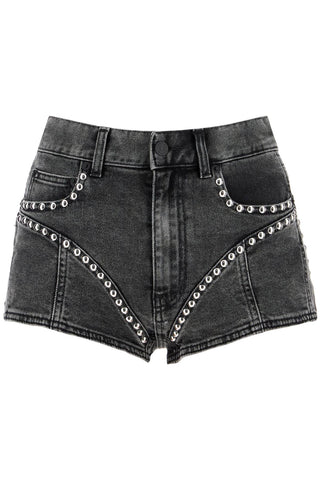 denim shorts with studs and embell 24F6PA0365290 WASHED BLACK