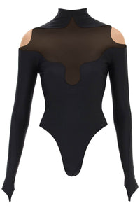 long sleeve illusion bodysuit 24P1BO0210842 BLACK NUDE01
