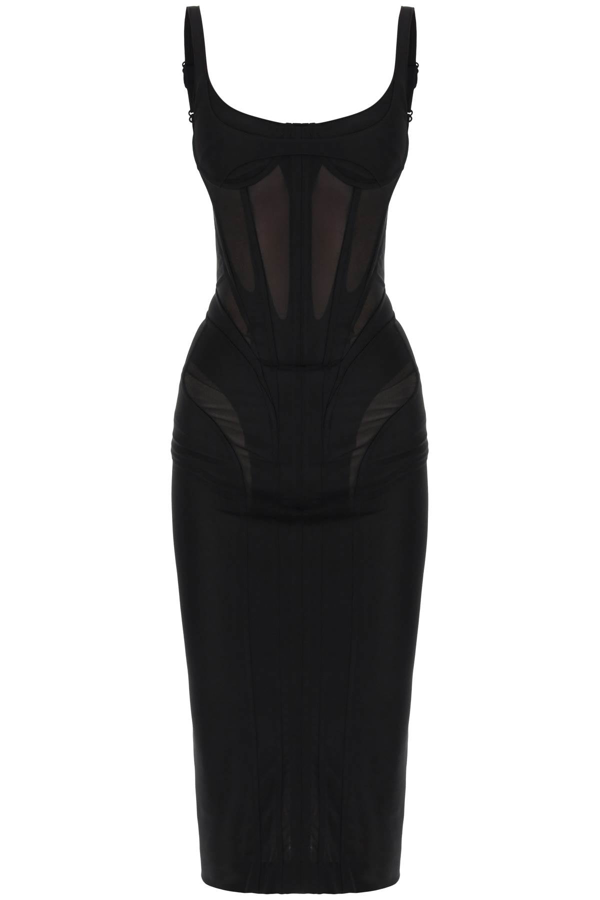 midi dress with corset 24P1RO1555695 BLACK