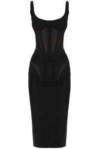 midi dress with corset 24P1RO1555695 BLACK