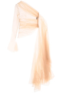 one-shoulder tulle 24S1TO0695580 TAN