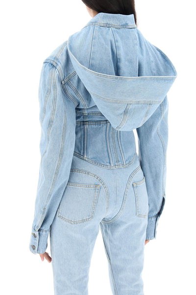 denim jacket with corset detail 24S6VE0401211 LIGHT BLUE