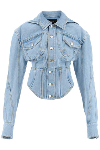 denim jacket with corset detail 24S6VE0401211 LIGHT BLUE