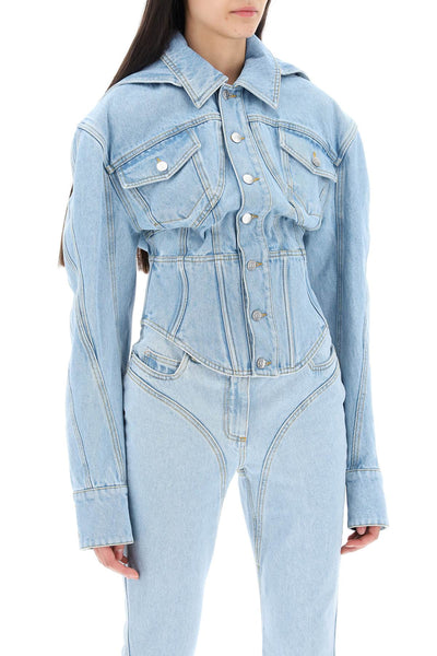 denim jacket with corset detail 24S6VE0401211 LIGHT BLUE