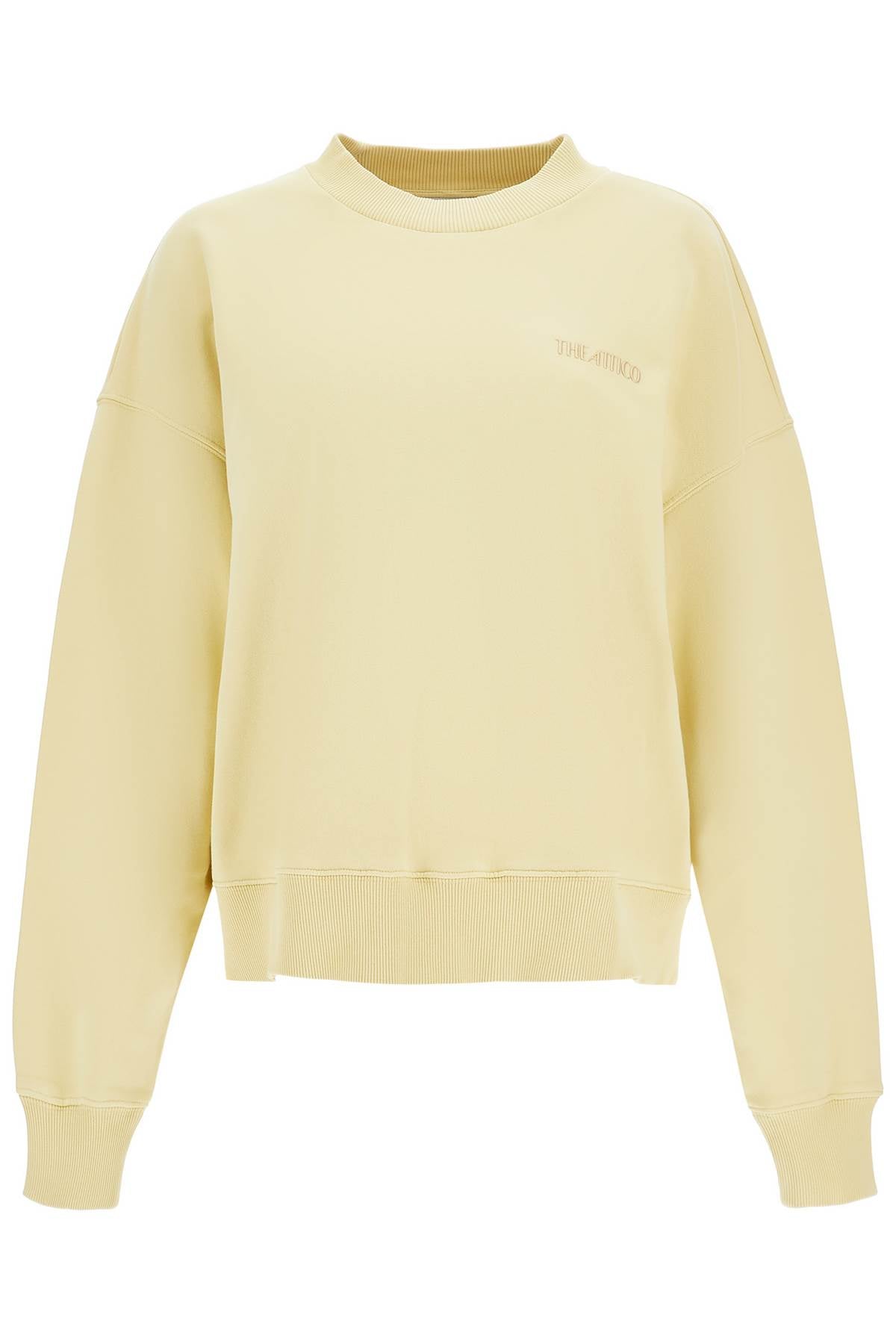 THE ATTICO oversized hoodie fade dusty yellow in cotton 250WCF00021JJF003AA FADE DUSTY YELLOW