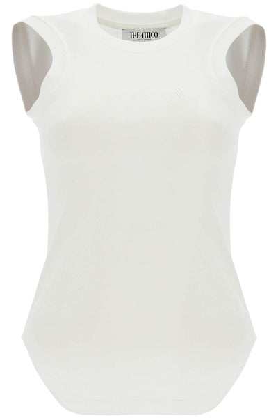 THE ATTICO reese fitted tank top 250WCN00003JJJ025AA WHITE | Italystation.com - Shop Now at italystation.com