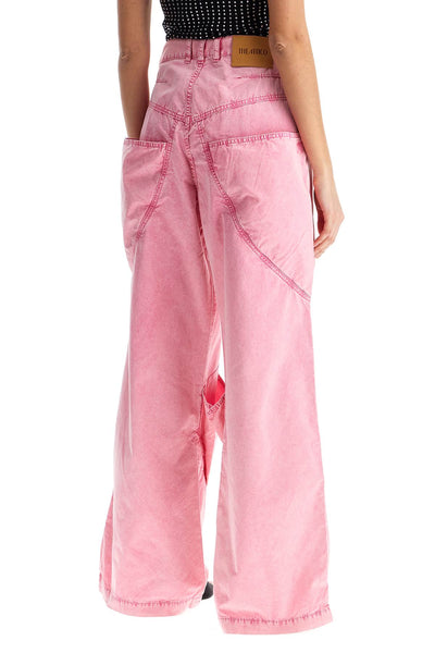 high-waisted loose fit pink palazzo pants in cotton 250WCP00198DDC098AA PINK | Italystation.com