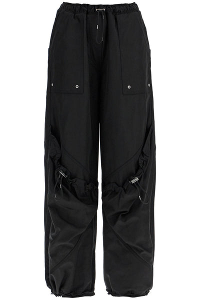 high-waisted black elasticated loose fit trousers with pockets 250WCP00255PLL001AA BLACK | Italystation.com