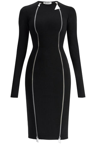 midi dress with double zipper detail 250WCW00210PLL002AA BLACK