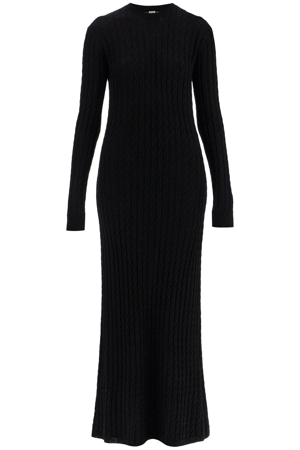 elegant black maxi cable knit dress 251 WRD0142 YA0036 BLACK