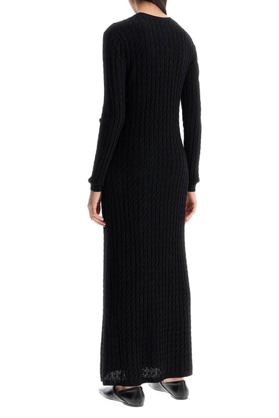 elegant black maxi cable knit dress 251 WRD0142 YA0036 BLACK