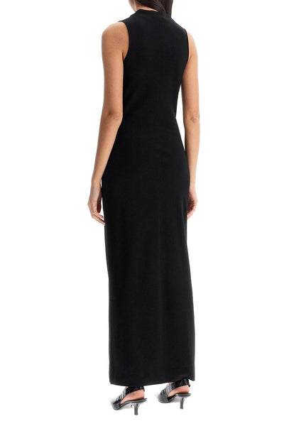 maxi dress in black wool with cowl neck sleeveless 251 WRD4445 FB0330 BLACK