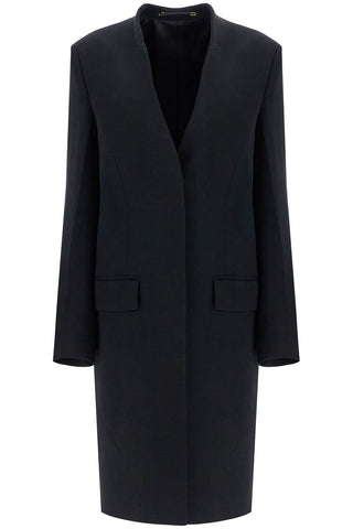 black high collar wide coat in viscose and wool 251 WRO4312 FB0336 BLACK