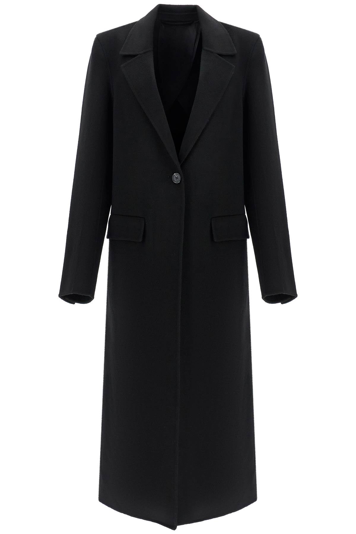 classic doublé long black wool coat 251 WRO4725 FB0006 BLACK