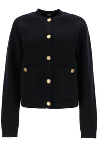 black rws wool cardigan with golden buttons 251 WRT4357 YA0132 BLACK