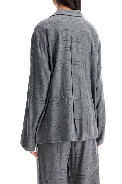 gray flannel top long sleeve loose fit 251 WRT976 FB0080 SMOKE MELANGE