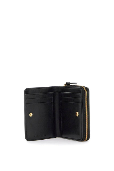 the leather mini compact wallet 2R3SMP044S10 BLACK