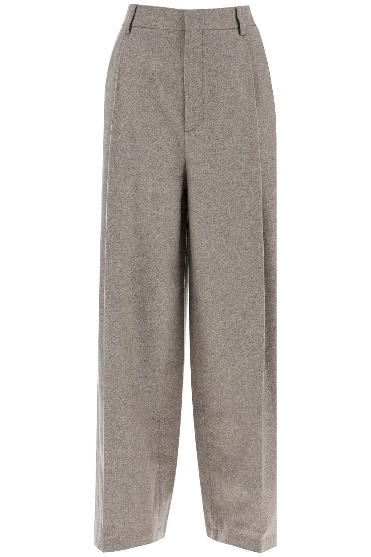 wide leg flannel trousers for men or 30673 DRIFTWOOD