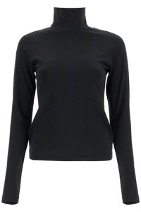 Top a collo alto in cotone 30990 BLACK