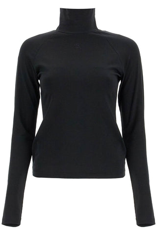 Top a collo alto in cotone 30990 BLACK