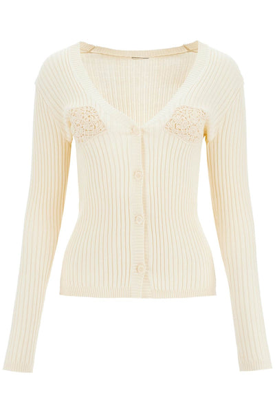 crochet insert cardigan with eight 310724 CREAM